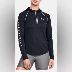 Under Armour Heat Tech Black Hoodie with White Accents